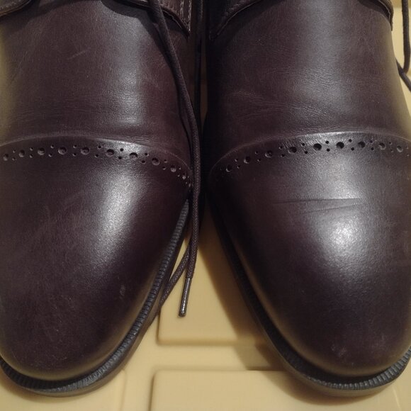 Mens Express brown leather dress shoes size 8.5m in good condition - Picture 8 of 9